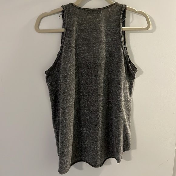 Project Social T Gray American Flag Stars Pocket Racerback Tank Top - Picture 3 of 4